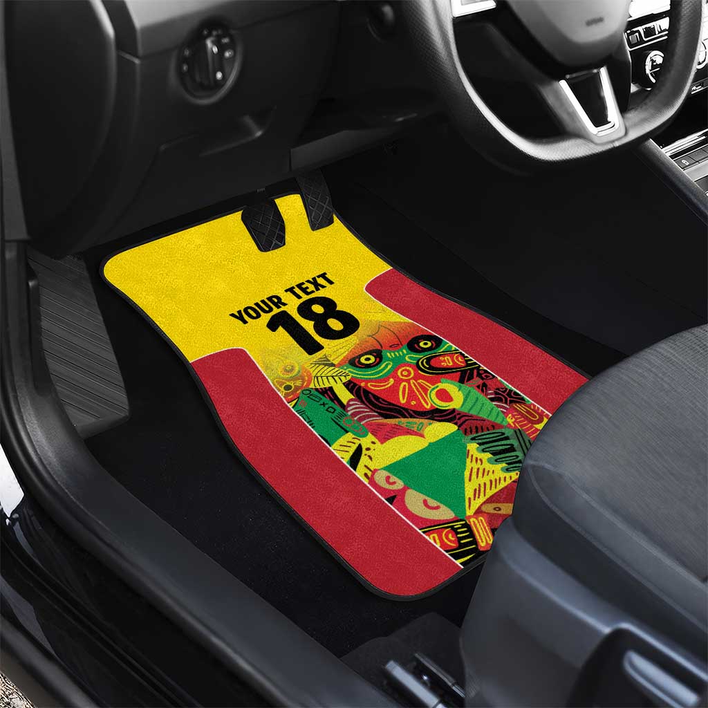 Custom Guyana Football Car Mats Golden Jaguars Spirit - Yellow - Wonder Print Shop