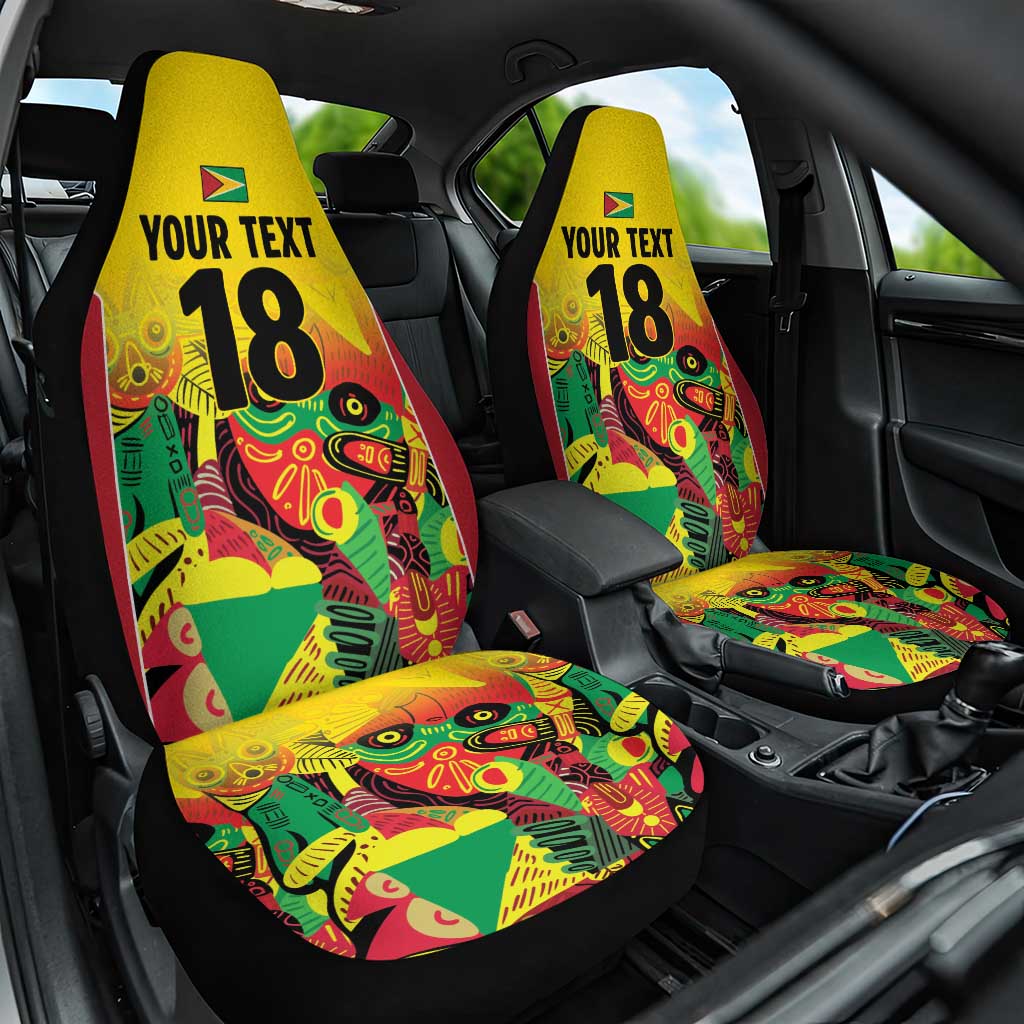 Custom Guyana Football Car Seat Cover Golden Jaguars Spirit - Yellow - Wonder Print Shop