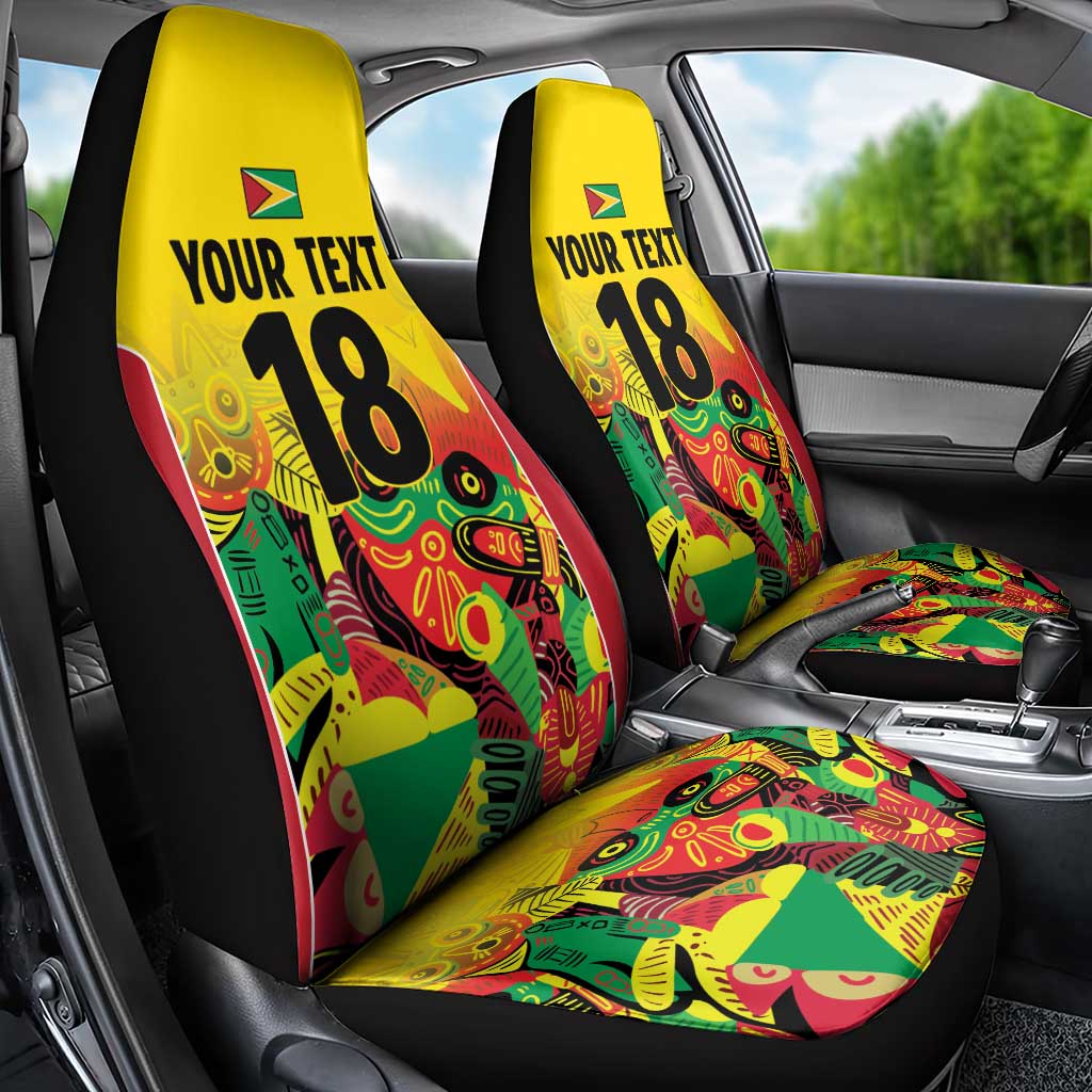 Custom Guyana Football Car Seat Cover Golden Jaguars Spirit - Yellow - Wonder Print Shop