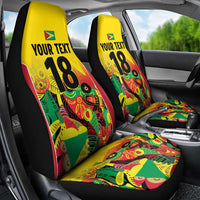 Custom Guyana Football Car Seat Cover Golden Jaguars Spirit - Yellow - Wonder Print Shop