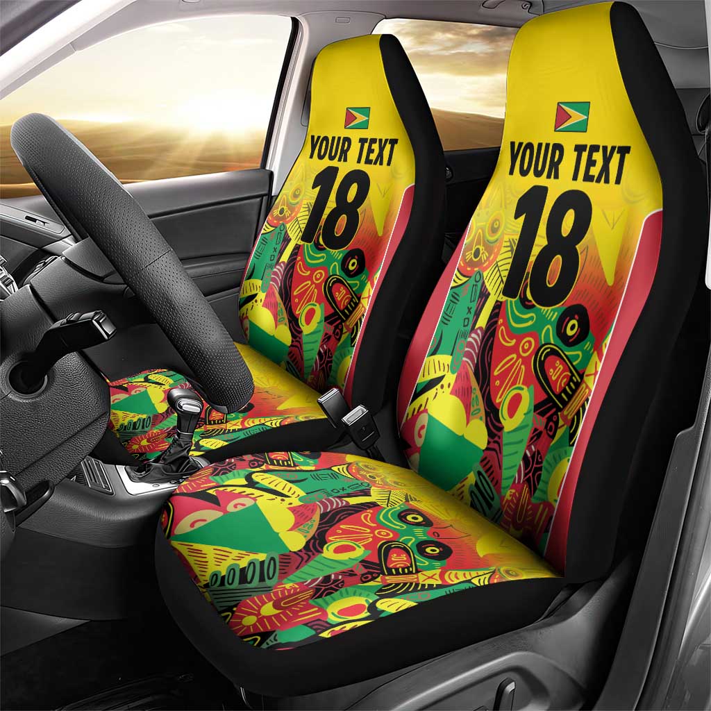 Custom Guyana Football Car Seat Cover Golden Jaguars Spirit - Yellow - Wonder Print Shop