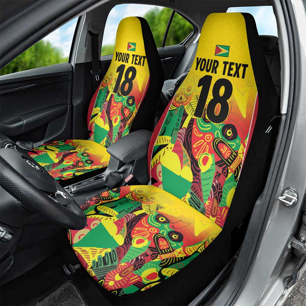 Custom Guyana Football Car Seat Cover Golden Jaguars Spirit - Yellow - Wonder Print Shop