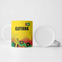 Custom Guyana Football Ceramic Mug Golden Jaguars Spirit - Yellow - Wonder Print Shop