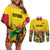Custom Guyana Football Couples Matching Off Shoulder Short Dress and Long Sleeve Button Shirt Golden Jaguars Spirit - Yellow - Wonder Print Shop