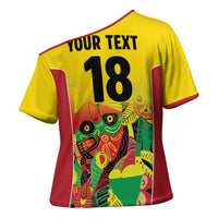 Custom Guyana Football Cross Shoulder Shirt Golden Jaguars Spirit - Yellow - Wonder Print Shop