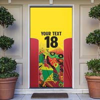 Custom Guyana Football Door Cover Golden Jaguars Spirit - Yellow - Wonder Print Shop