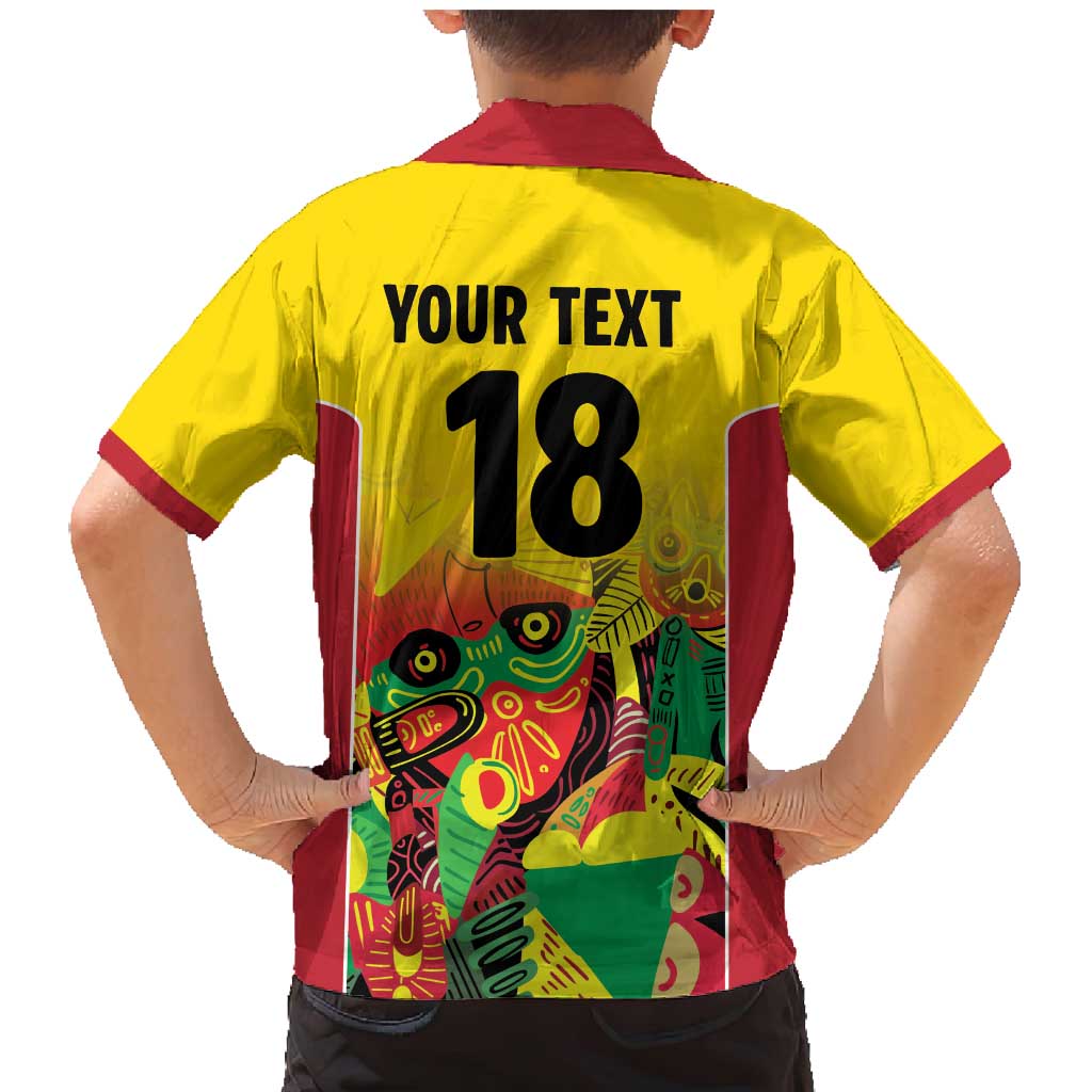 Custom Guyana Football Family Matching Mermaid Dress and Hawaiian Shirt Golden Jaguars Spirit - Yellow - Wonder Print Shop