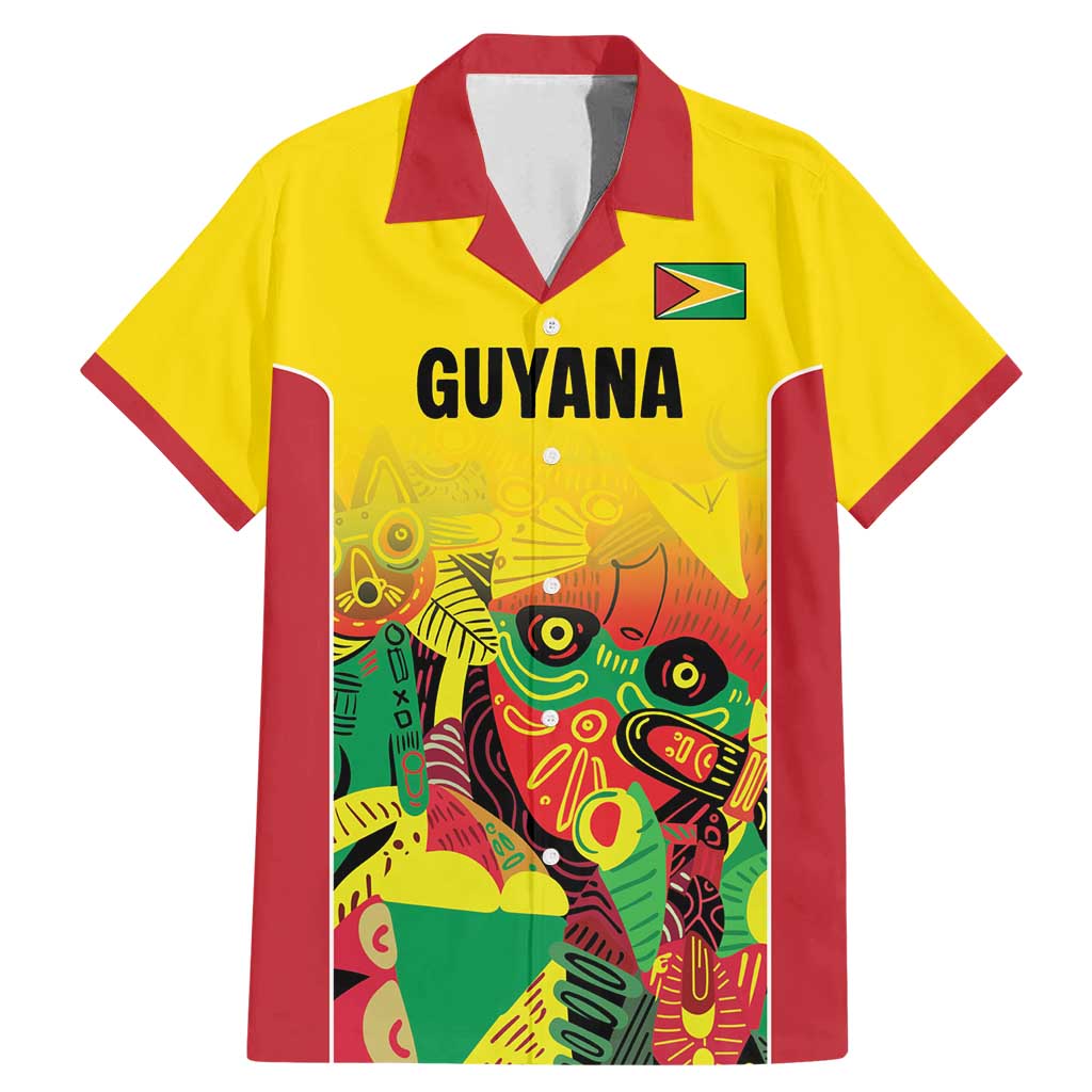 Custom Guyana Football Family Matching Mermaid Dress and Hawaiian Shirt Golden Jaguars Spirit - Yellow - Wonder Print Shop