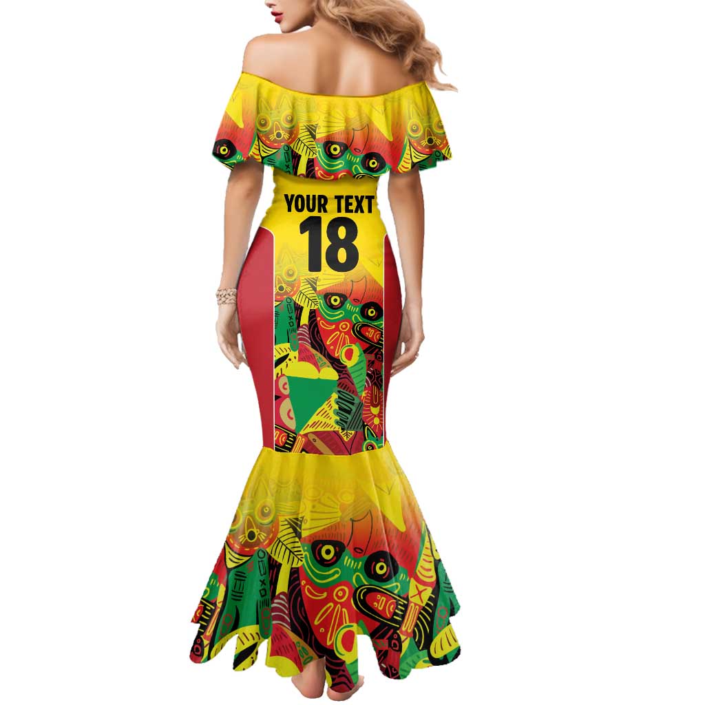 Custom Guyana Football Family Matching Mermaid Dress and Hawaiian Shirt Golden Jaguars Spirit - Yellow - Wonder Print Shop