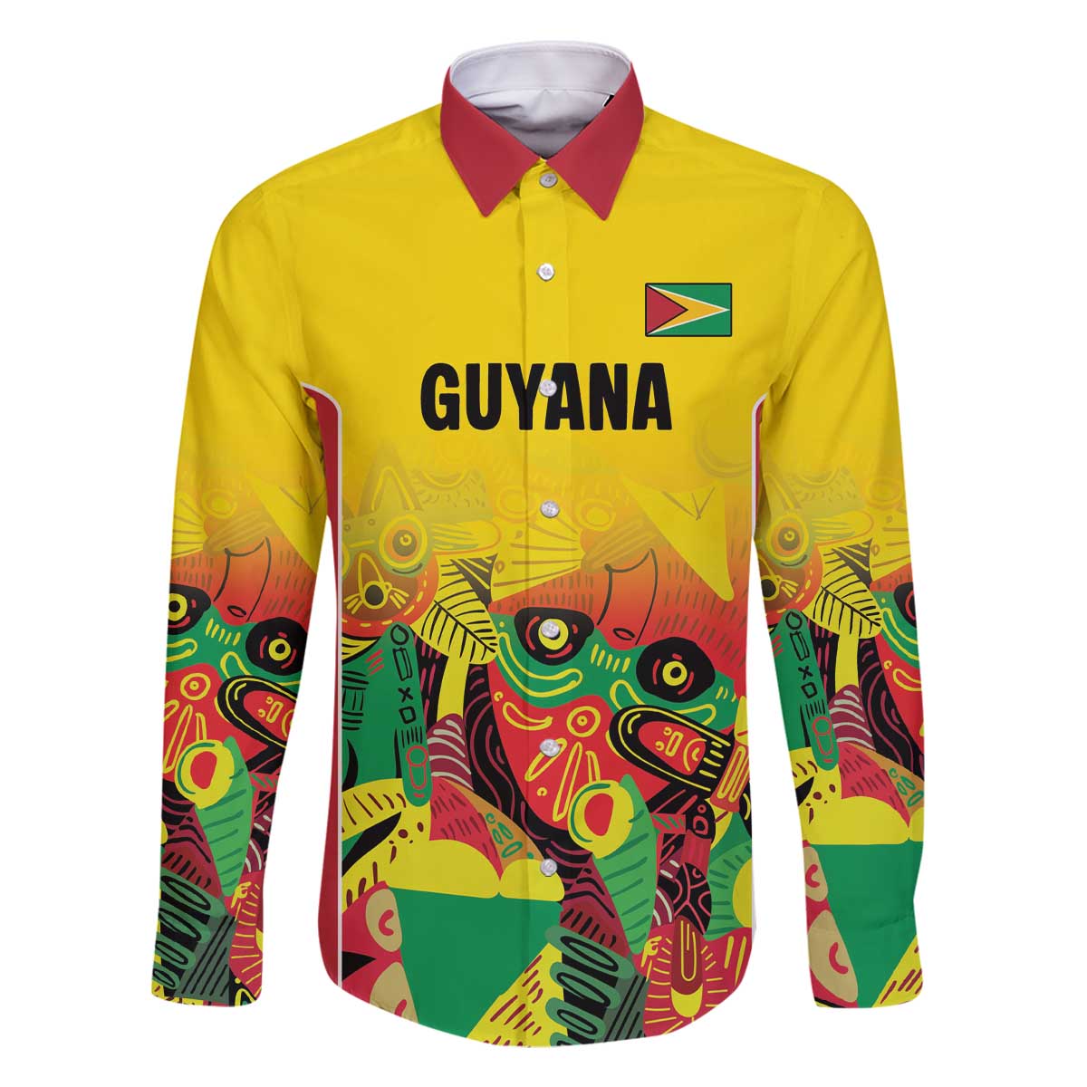 Custom Guyana Football Family Matching Off The Shoulder Long Sleeve Dress and Hawaiian Shirt Golden Jaguars Spirit - Yellow - Wonder Print Shop