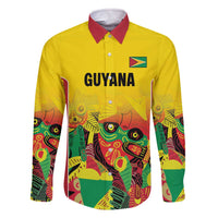 Custom Guyana Football Family Matching Off The Shoulder Long Sleeve Dress and Hawaiian Shirt Golden Jaguars Spirit - Yellow - Wonder Print Shop