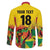 Custom Guyana Football Family Matching Off The Shoulder Long Sleeve Dress and Hawaiian Shirt Golden Jaguars Spirit - Yellow - Wonder Print Shop