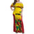Custom Guyana Football Family Matching Off Shoulder Maxi Dress and Hawaiian Shirt Golden Jaguars Spirit - Yellow - Wonder Print Shop