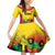 Custom Guyana Football Family Matching Off Shoulder Short Dress and Hawaiian Shirt Golden Jaguars Spirit - Yellow - Wonder Print Shop