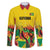 Custom Guyana Football Family Matching Off Shoulder Short Dress and Hawaiian Shirt Golden Jaguars Spirit - Yellow - Wonder Print Shop