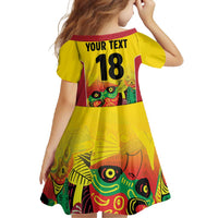 Custom Guyana Football Family Matching Tank Maxi Dress and Hawaiian Shirt Golden Jaguars Spirit - Yellow - Wonder Print Shop