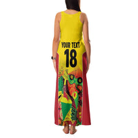 Custom Guyana Football Family Matching Tank Maxi Dress and Hawaiian Shirt Golden Jaguars Spirit - Yellow - Wonder Print Shop