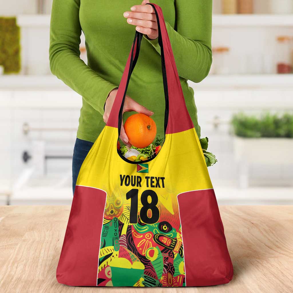 Custom Guyana Football Grocery Bag Golden Jaguars Spirit - Yellow - Wonder Print Shop