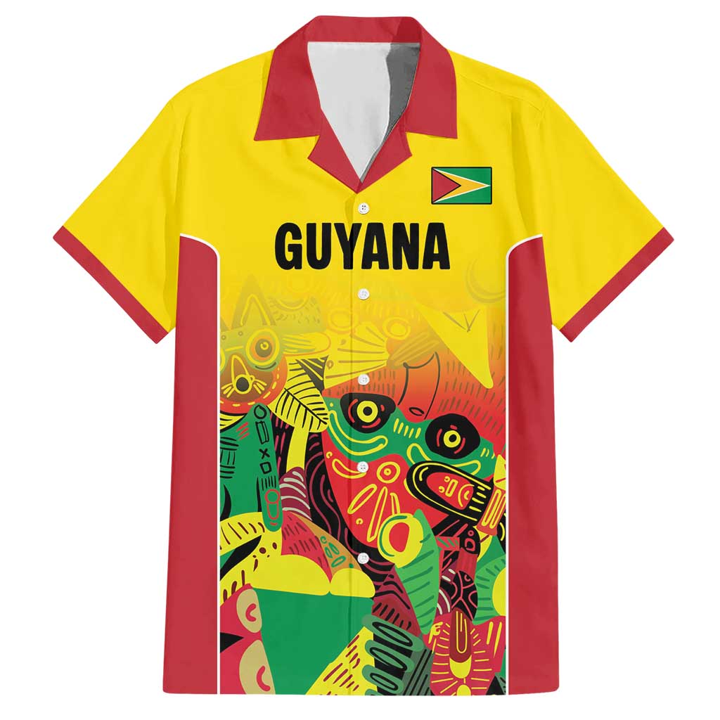 Custom Guyana Football Hawaiian Shirt Golden Jaguars Spirit - Yellow - Wonder Print Shop