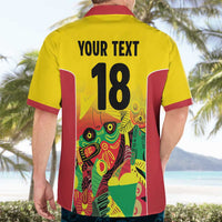 Custom Guyana Football Hawaiian Shirt Golden Jaguars Spirit - Yellow - Wonder Print Shop