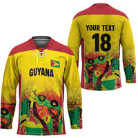 Custom Guyana Football Hockey Jersey Golden Jaguars Spirit - Yellow - Wonder Print Shop