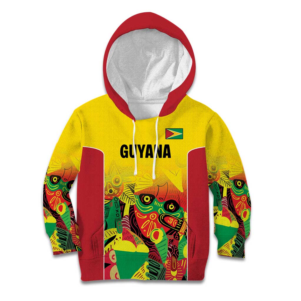 Custom Guyana Football Kid Hoodie Golden Jaguars Spirit - Yellow - Wonder Print Shop