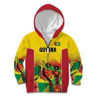 Custom Guyana Football Kid Hoodie Golden Jaguars Spirit - Yellow - Wonder Print Shop