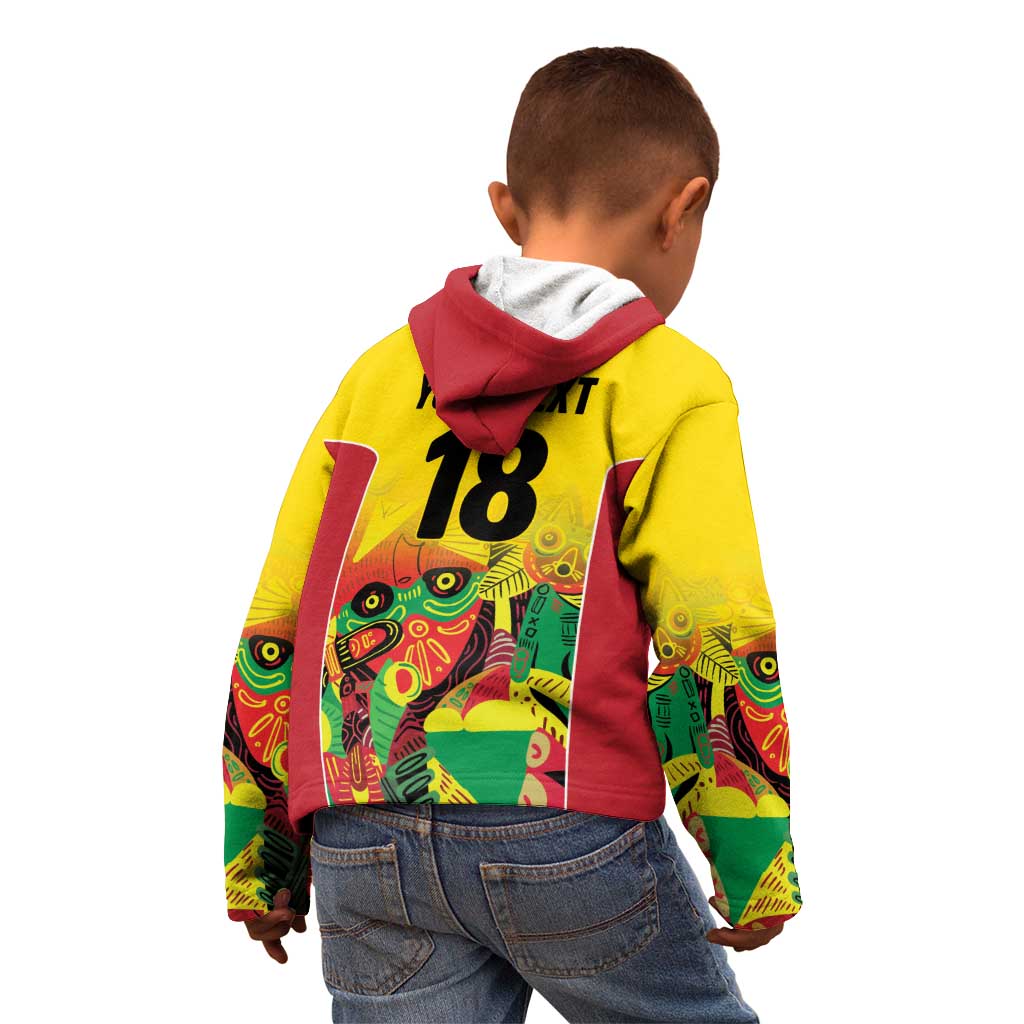 Custom Guyana Football Kid Hoodie Golden Jaguars Spirit - Yellow - Wonder Print Shop