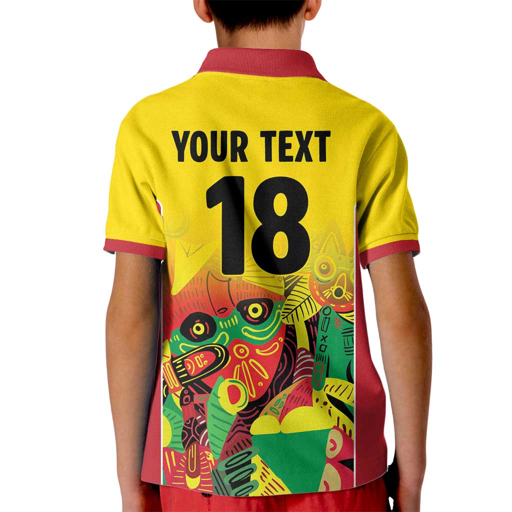 Custom Guyana Football Kid Polo Shirt Golden Jaguars Spirit - Yellow - Wonder Print Shop
