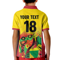 Custom Guyana Football Kid Polo Shirt Golden Jaguars Spirit - Yellow - Wonder Print Shop