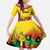 Custom Guyana Football Kid Short Sleeve Dress Golden Jaguars Spirit - Yellow - Wonder Print Shop