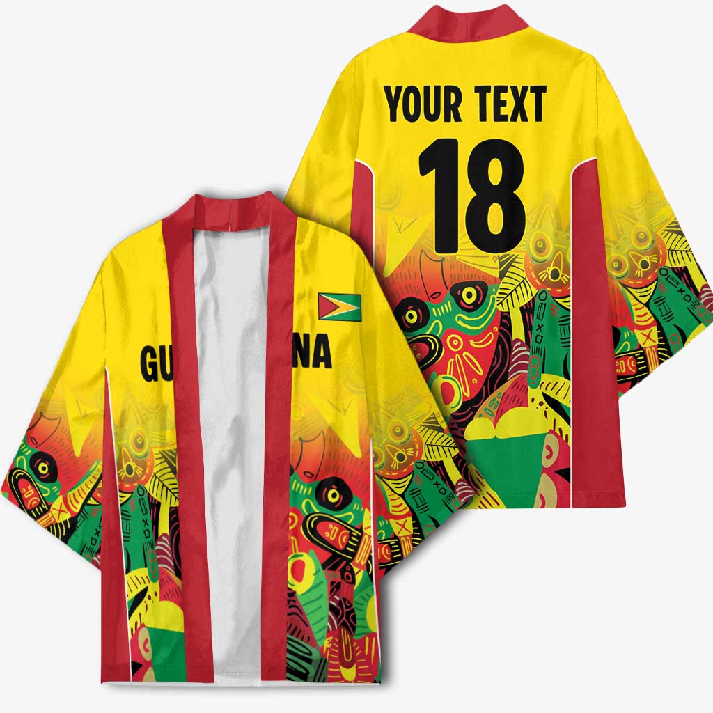 Custom Guyana Football Kimono Golden Jaguars Spirit - Yellow - Wonder Print Shop