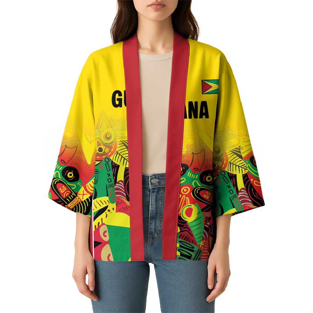 Custom Guyana Football Kimono Golden Jaguars Spirit - Yellow - Wonder Print Shop