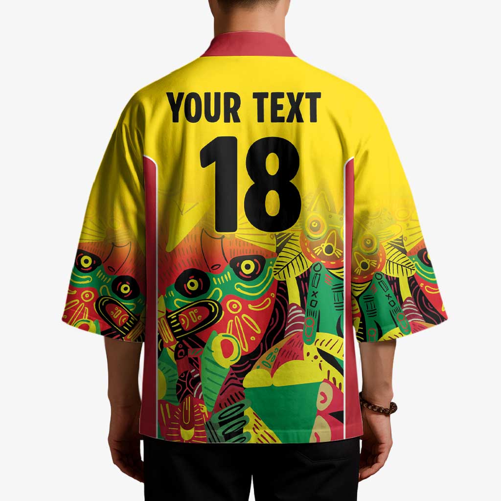 Custom Guyana Football Kimono Golden Jaguars Spirit - Yellow - Wonder Print Shop