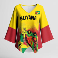Custom Guyana Football Kimono Sleeve Blouse Golden Jaguars Spirit - Yellow - Wonder Print Shop
