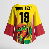 Custom Guyana Football Kimono Sleeve Blouse Golden Jaguars Spirit - Yellow - Wonder Print Shop