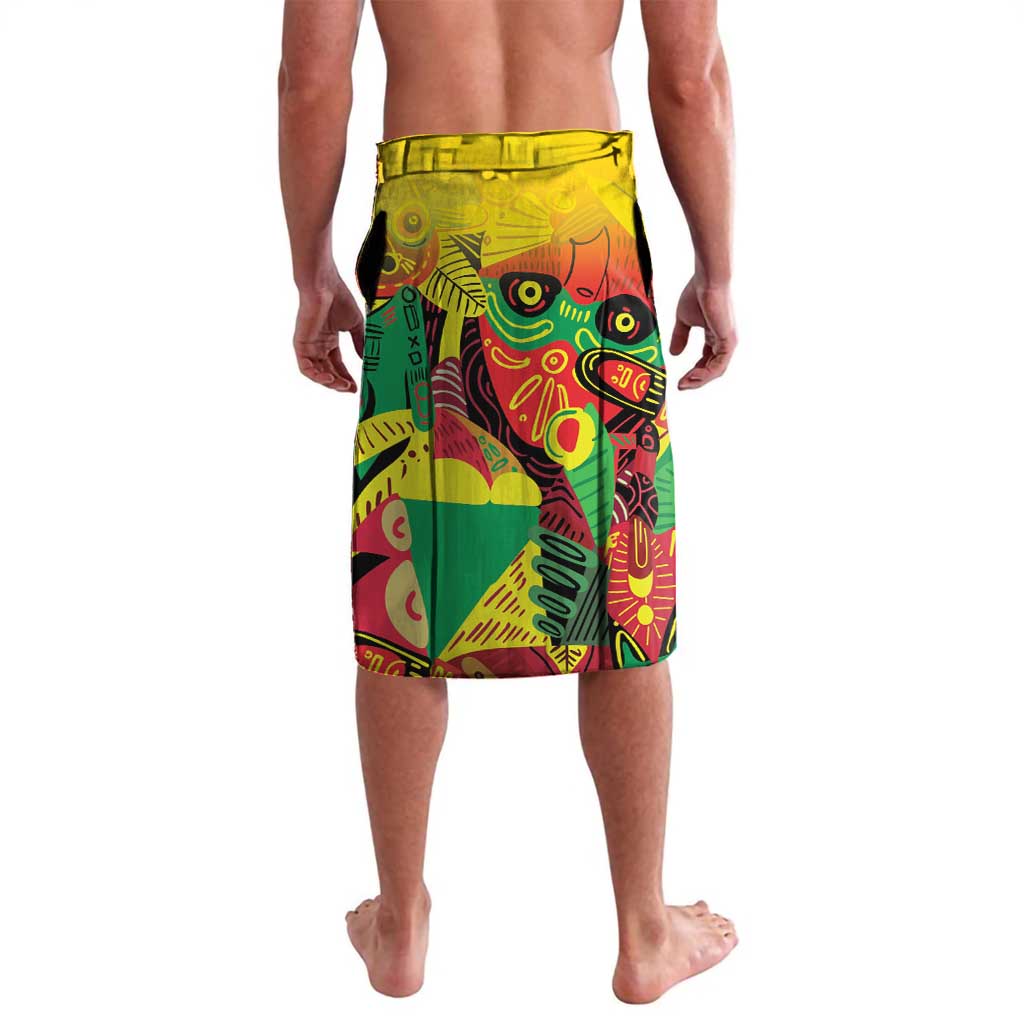 Custom Guyana Football Lavalava Golden Jaguars Spirit - Yellow - Wonder Print Shop
