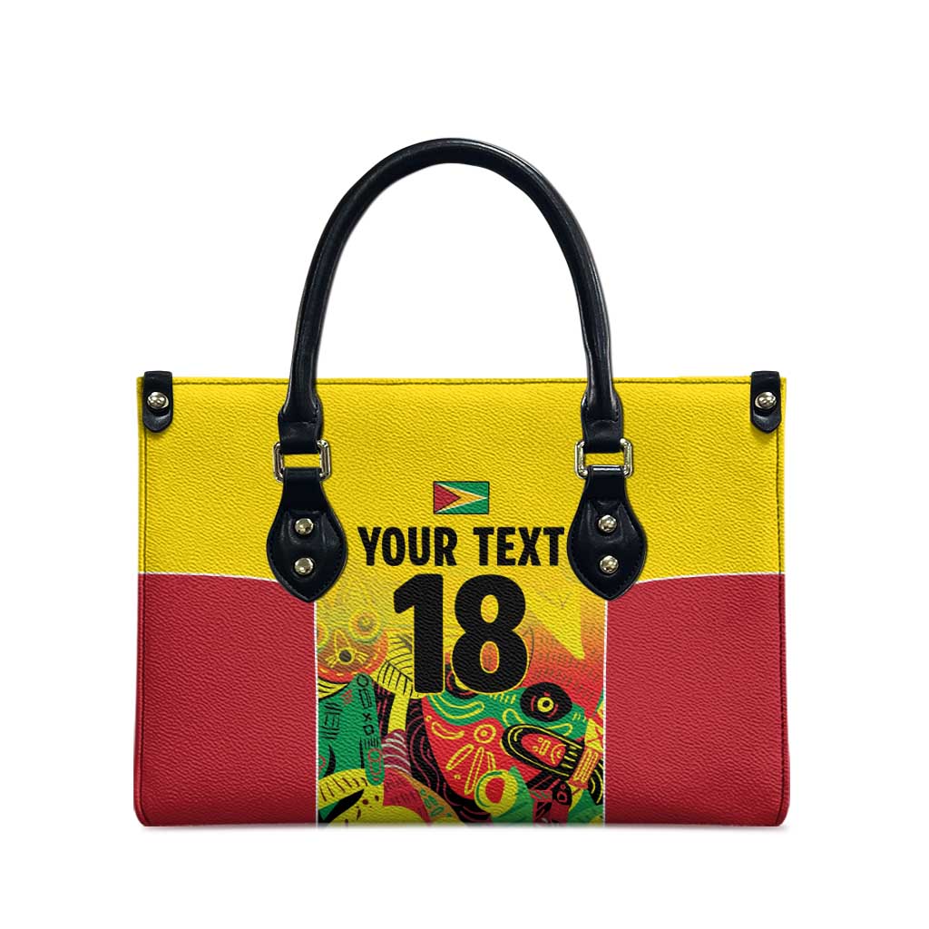 Custom Guyana Football Leather Bag Golden Jaguars Spirit - Yellow - Wonder Print Shop