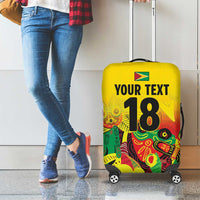 Custom Guyana Football Luggage Cover Golden Jaguars Spirit - Yellow - Wonder Print Shop