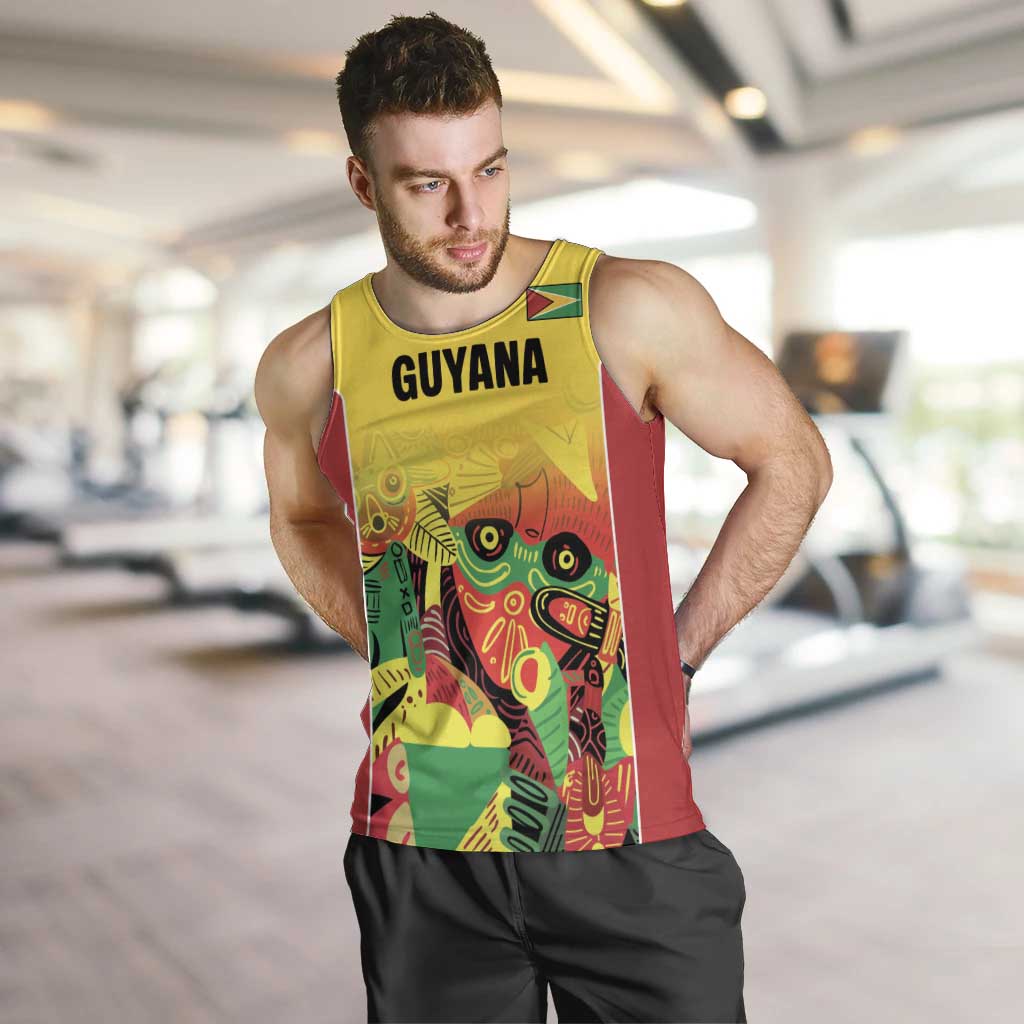 Custom Guyana Football Men Tank Top Golden Jaguars Spirit - Yellow - Wonder Print Shop