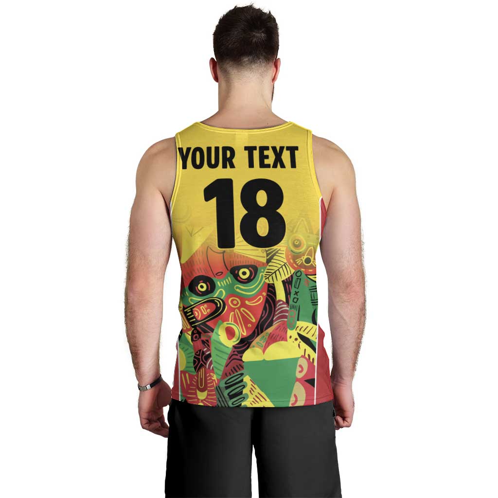 Custom Guyana Football Men Tank Top Golden Jaguars Spirit - Yellow - Wonder Print Shop