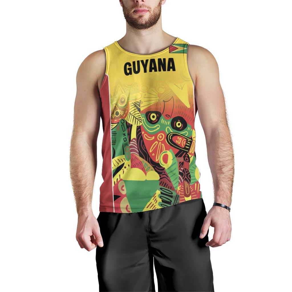 Custom Guyana Football Men Tank Top Golden Jaguars Spirit - Yellow - Wonder Print Shop