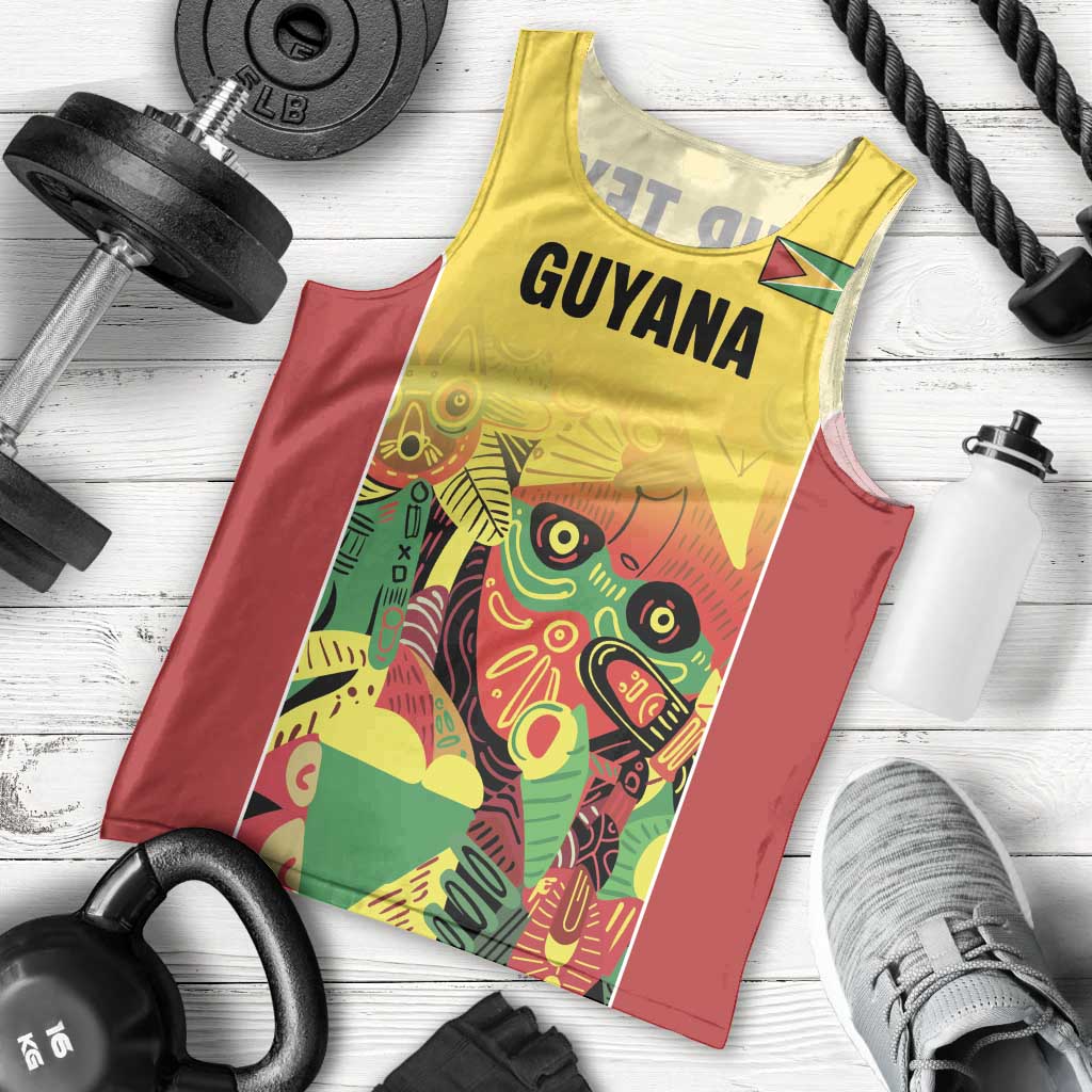 Custom Guyana Football Men Tank Top Golden Jaguars Spirit - Yellow - Wonder Print Shop