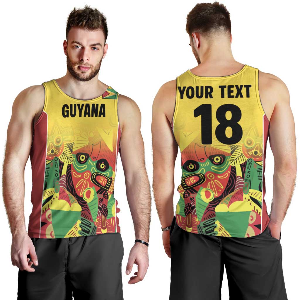 Custom Guyana Football Men Tank Top Golden Jaguars Spirit - Yellow - Wonder Print Shop