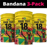 Custom Guyana Football Neck Gaiter Golden Jaguars Spirit - Yellow - Wonder Print Shop