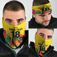 Custom Guyana Football Neck Gaiter Golden Jaguars Spirit - Yellow - Wonder Print Shop