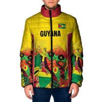 Custom Guyana Football Padded Jacket Golden Jaguars Spirit - Yellow - Wonder Print Shop