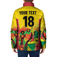 Custom Guyana Football Padded Jacket Golden Jaguars Spirit - Yellow - Wonder Print Shop
