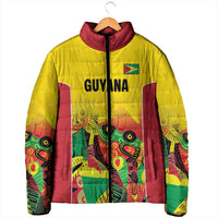 Custom Guyana Football Padded Jacket Golden Jaguars Spirit - Yellow - Wonder Print Shop