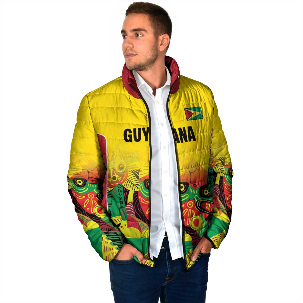 Custom Guyana Football Padded Jacket Golden Jaguars Spirit - Yellow - Wonder Print Shop